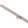 Womens Diamond Station Tennis Bracelet 18K 3 Tone Gold 11.91 ct