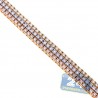 Womens Diamond Tennis Bracelet 18K Three Tone Gold 6.68 ct 7.5"