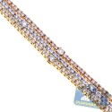 18K 3-Tone Gold 4.77 ct Diamond Womens Multi Row Tennis Bracelet