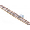 Womens Diamond Tennis Bracelet 18K Three Tone Gold 10.16 ct 7 Inch