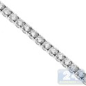 14K White Gold 10.35 ct 4-Prong Diamond Womens Tennis Bracelet