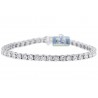 Womens Round Diamond Tennis Bracelet 18K White Gold 9.02 ct 6.5"