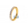 14K Yellow Gold 2.11 ct Princess Diamond Womens Eternity Ring