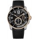 Calibre de Cartier Diver Pink Gold Steel Rubber Watch W7100055
