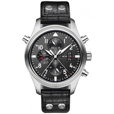 IWC Pilots Double Chronograph Mens Steel Watch IW377801