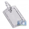 Mens Diamond ID Style Dog Tag Pendant 10K White Gold 0.84ct