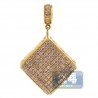 Mens Diamond Magic Cube Square Pendant 14K Yellow Gold 2.68ct