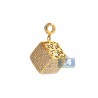 Mens Diamond Magic Cube Square Pendant 14K Yellow Gold 2.68ct