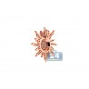 Mens Womens Cognac Diamond Sun Pendant 14K Rose Gold 1.51ct