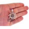 Mens Womens Cognac Diamond Sun Pendant 14K Rose Gold 1.51ct