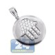 14K White Gold 0.64 ct Diamond Hamsa Medallion Pendant