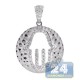 14K White Gold 0.62 ct Diamond Hamsa Hammered Pendant