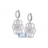 Womens Diamond Dangle Earrings 14K White Gold 7.22 ct 2 inch