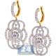 14K Yellow Gold 7.17 ct Diamond Womens Dangle Earrings 2 inch