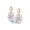 Womens Diamond Dangle Earrings 14K Yellow Gold 7.17 ct 2 inches