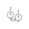 Womens Diamond Cluster Dangle Earrings18K White Gold 3.18 ct