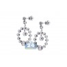 Womens Diamond Cluster Dangle Earrings18K White Gold 3.18 ct