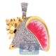 14K Yellow Gold 2.01 ct Diamond Sea Shell Womens Pendant
