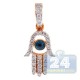 14K Rose Gold 0.23 ct Diamond Evil Eye Hamsa Pendant