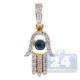 14K Yellow Gold 0.23 ct Diamond Evil Eye Hamsa Pendant