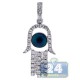14K White Gold 0.50 ct Diamond Evil Eye Hamsa Pendant
