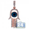 14K Rose Gold 0.50 ct Diamond Evil Eye Hamsa Pendant