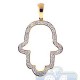 14K Yellow Gold 0.85 ct Diamond Open Hamsa Hand Pendant