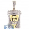 Mens Diamond Jesus Christ Head Pendant 10K Yellow Gold 1.90ct