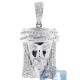 14K White Gold 1.84 ct Diamond Jesus Christ Head Face Pendant
