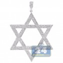 14K White Gold 8.34 ct Diamond Star of David 3D Pendant