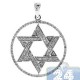14K White Gold 0.68 ct Diamond Star of David Round Pendant