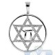 14K White Gold 1.14 ct Diamond Chai in Star of David Pendant