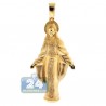 Mens Diamond Virgin Mary Pendant Matte 10K Yellow Gold 0.40ct