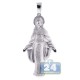 Matte 10K White Gold 0.40 ct Diamond Virgin Mary Pendant