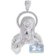 10K White Gold 0.45 ct Diamond Praying Jesus Christ Pendant