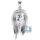 10K White Gold 0.22 ct Diamond Praying Jesus Christ Pendant