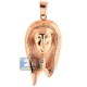 10K Rose Gold 0.22 ct Diamond Praying Jesus Christ Pendant