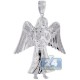 10K White Gold 0.27 ct Diamond Jesus Christ Angel Pendant