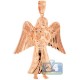 10K Rose Gold 0.27 ct Diamond Jesus Christ Angel Pendant