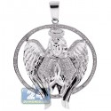 10K White Gold 0.59 ct Diamond Halo Angel Jesus Christ Pendant