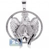10K White Gold 0.59 ct Diamond Halo Angel Jesus Christ Pendant