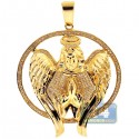 10K Yellow Gold 0.59 ct Diamond Halo Angel Jesus Christ Pendant