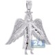 10K White Gold 0.26 ct Diamond Jesus Christ Angel Pendant