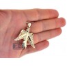 Mens Diamond Jesus Christ Angel Wings Pendant 10K Yellow Gold