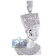 10K White Gold 0.53 ct Diamond Pharaoh Half Face Pendant