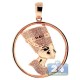 10K Rose Gold 0.30 ct Diamond Halo Pharaoh Mens Pendant