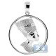 10K White Gold 0.30 ct Diamond Halo Pharaoh Mens Pendant