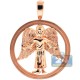 10K Rose Gold 0.37 ct Diamond Baby Angel Jesus Christ Pendant