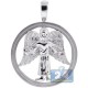 10K White Gold 0.37 ct Diamond Baby Angel Jesus Christ Pendant