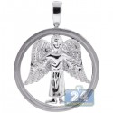 10K White Gold 0.37 ct Diamond Baby Angel Jesus Christ Pendant